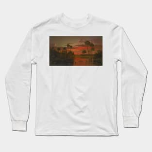 The Great Florida Sunset by Martin Johnson Heade Long Sleeve T-Shirt